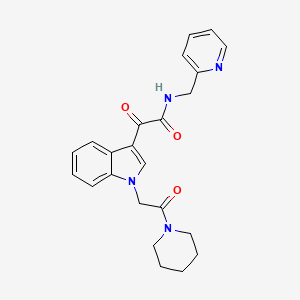 molecular formula C23H24N4O3 B2662969 2-oxo-2-[1-(2-oxo-2-piperidin-1-ylethyl)indol-3-yl]-N-(pyridin-2-ylmethyl)acetamide CAS No. 872861-33-1