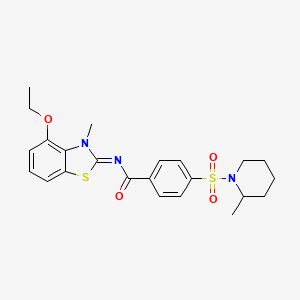 molecular formula C23H27N3O4S2 B2662975 (Z)-N-(4-ethoxy-3-methylbenzo[d]thiazol-2(3H)-ylidene)-4-((2-methylpiperidin-1-yl)sulfonyl)benzamide CAS No. 533868-92-7
