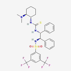 molecular formula C31H34F6N4O2S2 B2663008 Benzenesulfonamide, N-[(1R,2R)-2-[[[[(1S,2S)-2-(dimethylamino)cyclohexyl]amino]thioxomethyl]amino]-1,2-diphenylethyl]-3,5-bis(trifluoromethyl)- CAS No. 1448608-07-8