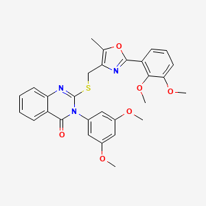 molecular formula C29H27N3O6S B2663014 3-(3,5-dimethoxyphenyl)-2-({[2-(2,3-dimethoxyphenyl)-5-methyl-1,3-oxazol-4-yl]methyl}sulfanyl)-3,4-dihydroquinazolin-4-one CAS No. 1114878-67-9