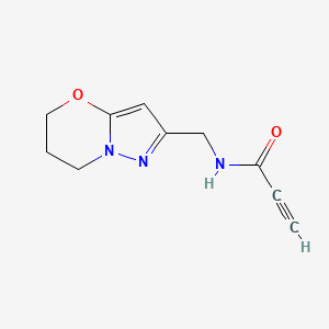 molecular formula C10H11N3O2 B2663031 N-(6,7-Dihydro-5H-pyrazolo[5,1-b][1,3]oxazin-2-ylmethyl)prop-2-ynamide CAS No. 2305318-68-5