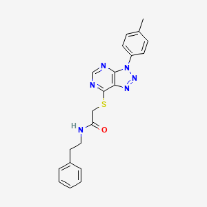 molecular formula C21H20N6OS B2663037 N-phenethyl-2-((3-(p-tolyl)-3H-[1,2,3]triazolo[4,5-d]pyrimidin-7-yl)thio)acetamide CAS No. 863459-67-0