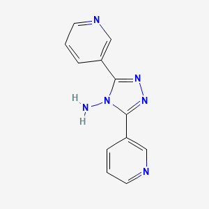 molecular formula C12H10N6 B2663039 3,5-di(3-pyridinyl)-4H-1,2,4-triazol-4-ylamine CAS No. 38629-66-2
