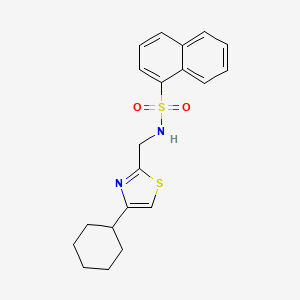 molecular formula C20H22N2O2S2 B2663040 N-[(4-cyclohexyl-1,3-thiazol-2-yl)methyl]naphthalene-1-sulfonamide CAS No. 2034401-25-5