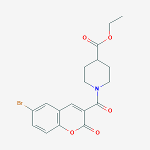 molecular formula C18H18BrNO5 B2663080 ethyl 1-(6-bromo-2-oxo-2H-chromene-3-carbonyl)piperidine-4-carboxylate CAS No. 695218-50-9