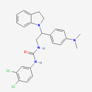 molecular formula C25H26Cl2N4O B2663123 1-(3,4-Dichlorophenyl)-3-(2-(4-(dimethylamino)phenyl)-2-(indolin-1-yl)ethyl)urea CAS No. 1171540-87-6