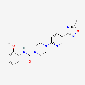 molecular formula C20H22N6O3 B2663124 N-(2-methoxyphenyl)-4-(5-(5-methyl-1,2,4-oxadiazol-3-yl)pyridin-2-yl)piperazine-1-carboxamide CAS No. 1226430-21-2