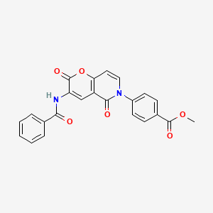 molecular formula C23H16N2O6 B2663134 methyl 4-[3-(benzoylamino)-2,5-dioxo-2H-pyrano[3,2-c]pyridin-6(5H)-yl]benzenecarboxylate CAS No. 341966-39-0