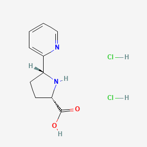B2663146 (2S,5R)-5-Pyridin-2-ylpyrrolidine-2-carboxylic acid;dihydrochloride CAS No. 2418595-53-4