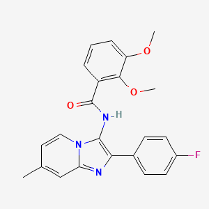molecular formula C23H20FN3O3 B2663156 N-[2-(4-fluorophenyl)-7-methylimidazo[1,2-a]pyridin-3-yl]-2,3-dimethoxybenzamide CAS No. 850931-05-4