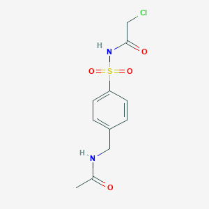 molecular formula C11H13ClN2O4S B2663157 2-chloro-N-[4-(acetamidomethyl)benzenesulfonyl]acetamide CAS No. 877977-37-2
