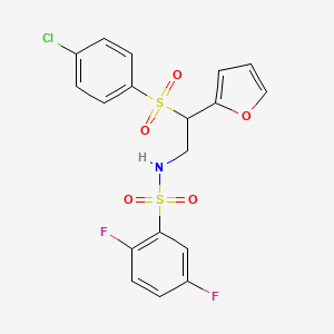 molecular formula C18H14ClF2NO5S2 B2663210 N-[2-(4-chlorobenzenesulfonyl)-2-(furan-2-yl)ethyl]-2,5-difluorobenzene-1-sulfonamide CAS No. 877816-82-5