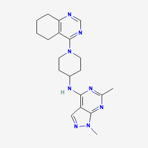molecular formula C20H26N8 B2663230 N-{1,6-dimethyl-1H-pyrazolo[3,4-d]pyrimidin-4-yl}-1-(5,6,7,8-tetrahydroquinazolin-4-yl)piperidin-4-amine CAS No. 2097926-56-0