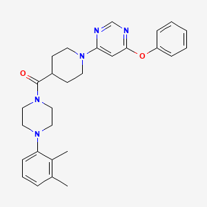 molecular formula C28H33N5O2 B2663234 4-{4-[4-(2,3-DIMETHYLPHENYL)PIPERAZINE-1-CARBONYL]PIPERIDIN-1-YL}-6-PHENOXYPYRIMIDINE CAS No. 1115998-86-1