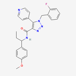 molecular formula C25H24FN5O2 B2663235 1-(2-fluorobenzyl)-N-(1-(4-methoxyphenyl)propyl)-5-(pyridin-4-yl)-1H-1,2,3-triazole-4-carboxamide CAS No. 2185590-11-6
