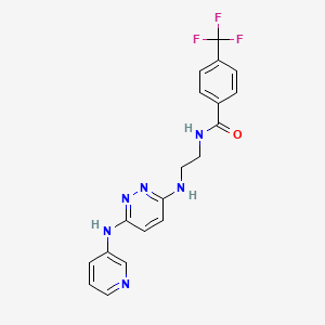 molecular formula C19H17F3N6O B2663241 N-(2-((6-(pyridin-3-ylamino)pyridazin-3-yl)amino)ethyl)-4-(trifluoromethyl)benzamide CAS No. 1021092-72-7