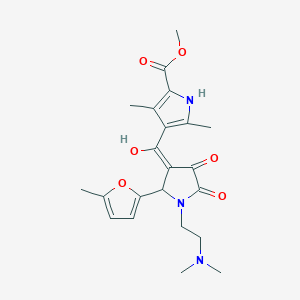 methyl 4-(1-(2-(dimethylamino)ethyl)-4-hydroxy-2-(5-methylfuran-2-yl)-5-oxo-2,5-dihydro-1H-pyrrole-3-carbonyl)-3,5-dimethyl-1H-pyrrole-2-carboxylate