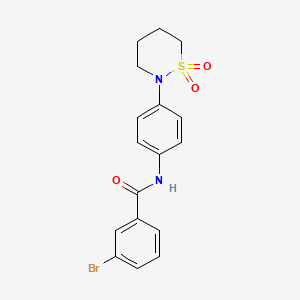 molecular formula C17H17BrN2O3S B2663247 3-bromo-N-[4-(1,1-dioxo-1lambda6,2-thiazinan-2-yl)phenyl]benzamide CAS No. 899731-68-1