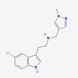 molecular formula C15H17ClN4 B2663250 2-(5-Chloro-1H-indol-3-yl)-N-((1-methyl-1H-pyrazol-4-yl)methyl)ethanamine CAS No. 1006957-87-4