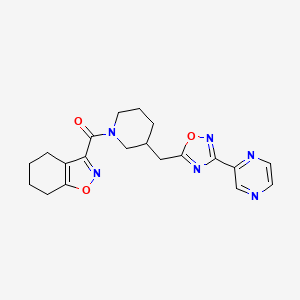 (3-((3-(Pyrazin-2-yl)-1,2,4-oxadiazol-5-yl)methyl)piperidin-1-yl)(4,5,6,7-tetrahydrobenzo[d]isoxazol-3-yl)methanone