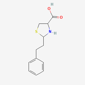 molecular formula C12H15NO2S B2663280 2-(2-Phenylethyl)-1,3-thiazolidine-4-carboxylic acid CAS No. 65469-04-7