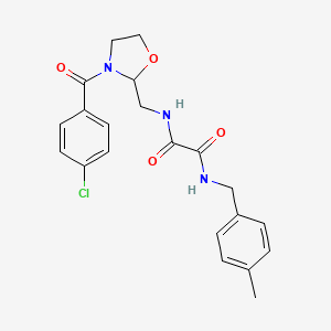 N1-((3-(4-chlorobenzoyl)oxazolidin-2-yl)methyl)-N2-(4-methylbenzyl)oxalamide