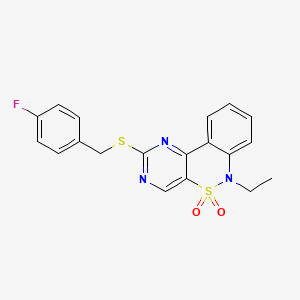 6-ethyl-2-[(4-fluorobenzyl)sulfanyl]-6H-pyrimido[5,4-c][2,1]benzothiazine 5,5-dioxide
