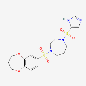 1-((1H-imidazol-4-yl)sulfonyl)-4-((3,4-dihydro-2H-benzo[b][1,4]dioxepin-7-yl)sulfonyl)-1,4-diazepane