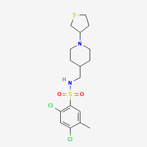 2,4-dichloro-5-methyl-N-((1-(tetrahydrothiophen-3-yl)piperidin-4-yl)methyl)benzenesulfonamide
