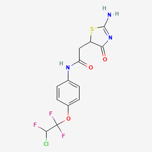 N-(4-(2-chloro-1,1,2-trifluoroethoxy)phenyl)-2-(2-imino-4-oxothiazolidin-5-yl)acetamide