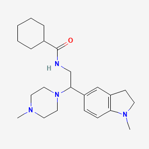 N-(2-(1-methylindolin-5-yl)-2-(4-methylpiperazin-1-yl)ethyl)cyclohexanecarboxamide