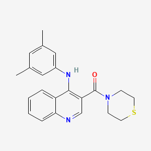 (4-((3,5-Dimethylphenyl)amino)quinolin-3-yl)(thiomorpholino)methanone