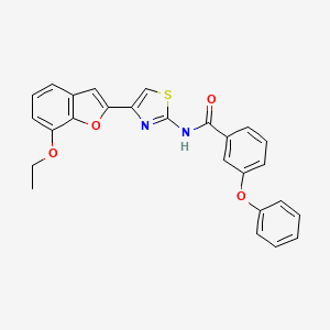 molecular formula C26H20N2O4S B2663306 N-[4-(7-ethoxy-1-benzofuran-2-yl)-1,3-thiazol-2-yl]-3-phenoxybenzamide CAS No. 921797-83-3