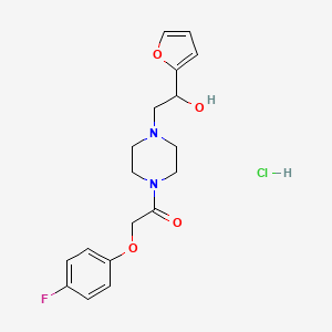 2-(4-Fluorophenoxy)-1-(4-(2-(furan-2-yl)-2-hydroxyethyl)piperazin-1-yl)ethanone hydrochloride