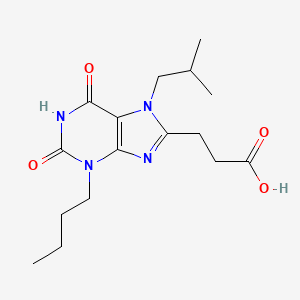 3-[3-butyl-7-(2-methylpropyl)-2,6-dioxo-2,3,6,7-tetrahydro-1H-purin-8-yl]propanoic acid