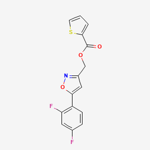 (5-(2,4-Difluorophenyl)isoxazol-3-yl)methyl thiophene-2-carboxylate
