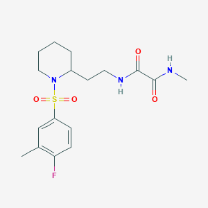 N1-(2-(1-((4-fluoro-3-methylphenyl)sulfonyl)piperidin-2-yl)ethyl)-N2-methyloxalamide