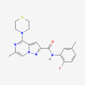 N-(2-fluoro-5-methylphenyl)-6-methyl-4-(1,4-thiazinan-4-yl)pyrazolo[1,5-a]pyrazine-2-carboxamide