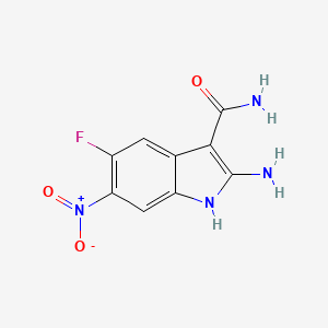 2-amino-5-fluoro-6-nitro-1H-indole-3-carboxamide