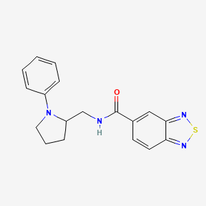 molecular formula C18H18N4OS B2663336 N-[(1-phenylpyrrolidin-2-yl)methyl]-2,1,3-benzothiadiazole-5-carboxamide CAS No. 1797023-60-9