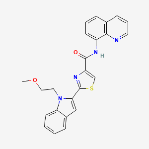 molecular formula C24H20N4O2S B2663358 2-(1-(2-methoxyethyl)-1H-indol-2-yl)-N-(quinolin-8-yl)thiazole-4-carboxamide CAS No. 1171157-06-4
