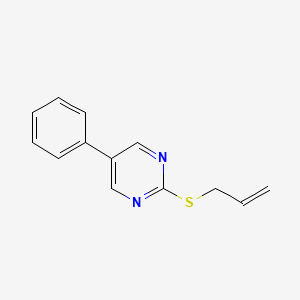 molecular formula C13H12N2S B2663359 2-(Allylsulfanyl)-5-phenylpyrimidine CAS No. 344282-09-3