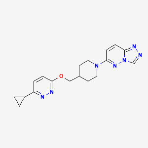 3-Cyclopropyl-6-[(1-{[1,2,4]triazolo[4,3-b]pyridazin-6-yl}piperidin-4-yl)methoxy]pyridazine