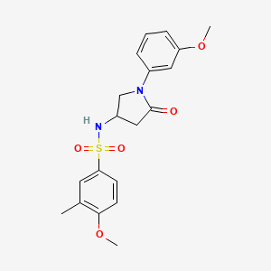 4-methoxy-N-(1-(3-methoxyphenyl)-5-oxopyrrolidin-3-yl)-3-methylbenzenesulfonamide