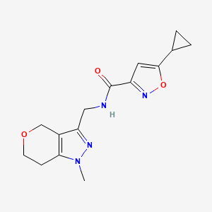 B2663370 5-cyclopropyl-N-((1-methyl-1,4,6,7-tetrahydropyrano[4,3-c]pyrazol-3-yl)methyl)isoxazole-3-carboxamide CAS No. 1797861-12-1