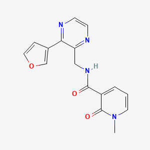 molecular formula C16H14N4O3 B2663373 N-((3-(furan-3-yl)pyrazin-2-yl)methyl)-1-methyl-2-oxo-1,2-dihydropyridine-3-carboxamide CAS No. 2034315-46-1