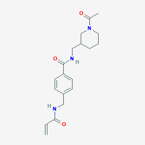 molecular formula C19H25N3O3 B2663374 N-[(1-Acetylpiperidin-3-yl)methyl]-4-[(prop-2-enoylamino)methyl]benzamide CAS No. 2201349-24-6