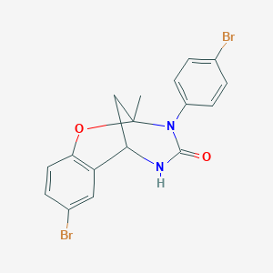 molecular formula C17H14Br2N2O2 B2663377 8-bromo-3-(4-bromophenyl)-2-methyl-5,6-dihydro-2H-2,6-methanobenzo[g][1,3,5]oxadiazocin-4(3H)-one CAS No. 687580-23-0
