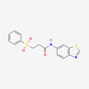molecular formula C16H14N2O3S2 B2663380 N-(苯并[d]噻唑-6-基)-3-(苯基磺酰)丙酰胺 CAS No. 922879-41-2