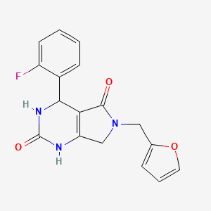 4-(2-fluorophenyl)-6-(furan-2-ylmethyl)-3,4,6,7-tetrahydro-1H-pyrrolo[3,4-d]pyrimidine-2,5-dione